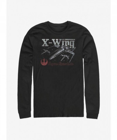 Star Wars Men's Long-Sleeve Cotton T-Shirt - Rogue Squadron Black