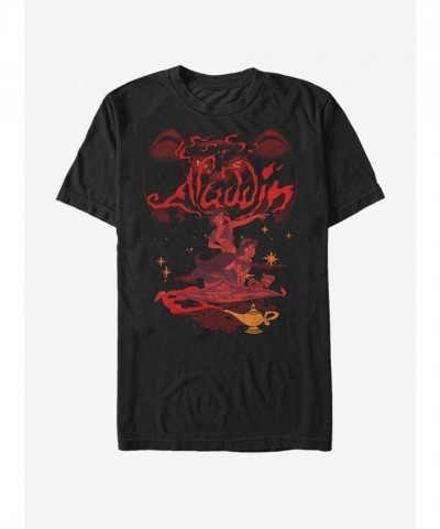 Disney Aladdin Movie Themed Black T-Shirt for Men