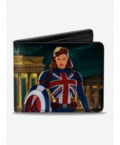 Marvel Captain Carter Shield Bifold Wallet - Premium Vegan Leather & Made in USA