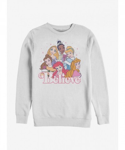 Disney Girls Believe Crewneck Sweatshirt - White