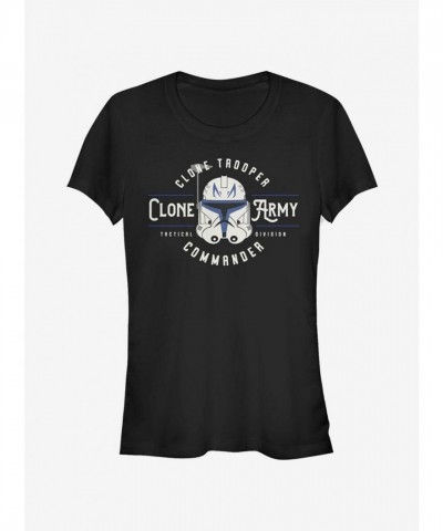 Star Wars Clone Wars Girls T-Shirt - Black Junior Size