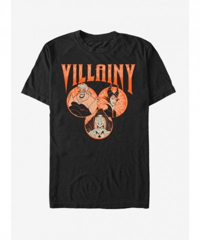 Disney Villains Villainy Circle Print Men's T-Shirt - Black