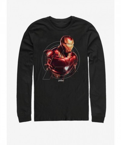 Marvel Iron Man Endgame Heroic Long Sleeve T-Shirt - Men's Black