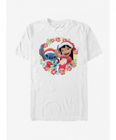 Disney Lilo & Stitch Holiday T-Shirt - Lightweight White Men's