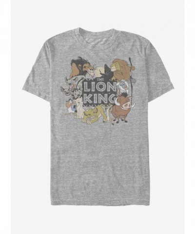 Disney Lion King Graffiti Lion Group T-Shirt for Men - Grey