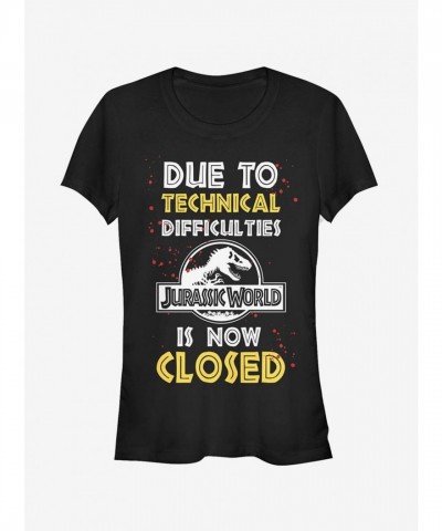 Jurassic World Technical Difficulties Tee for Girls - Black