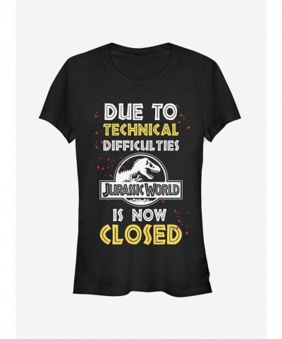 Jurassic World Technical Difficulties Tee for Girls - Black