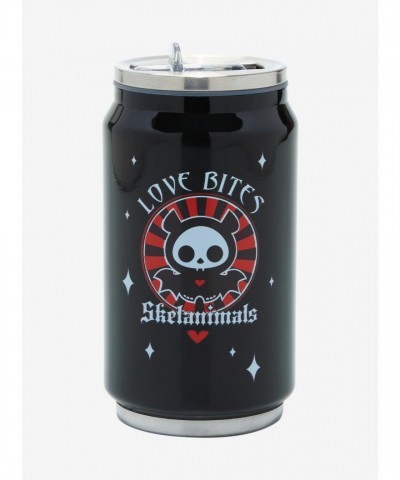 Skelanimals Love Bites Bat-Themed 10oz Stainless Steel Water Bottle