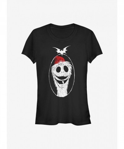 Disney Santa Jack Girls Lightweight T-Shirt - Junior Sizes, Black