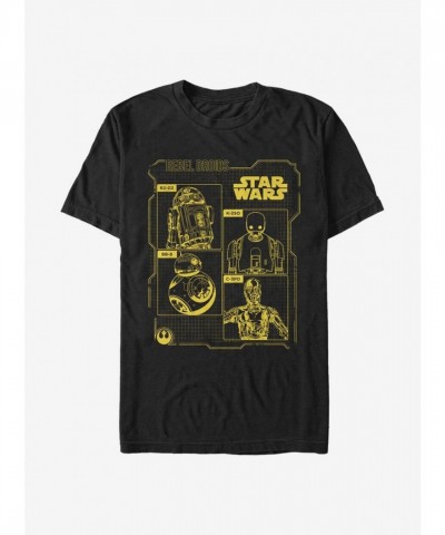 Star Wars Rebel Droids Design Tee - Black Men's