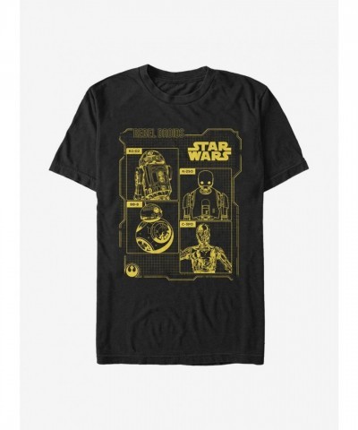 Star Wars Rebel Droids Design Tee - Black Men's