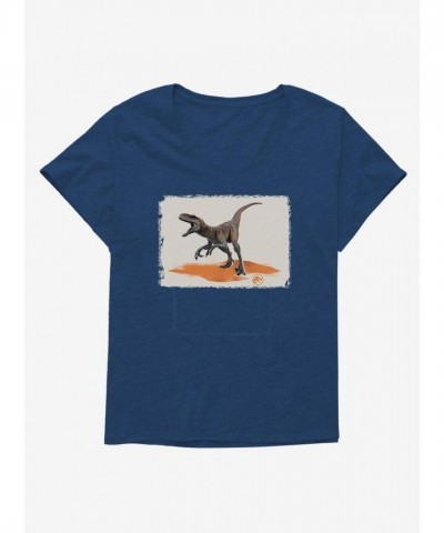 Jurassic World Raptor Attack Plus Size Scoop Neck Tee for Girls