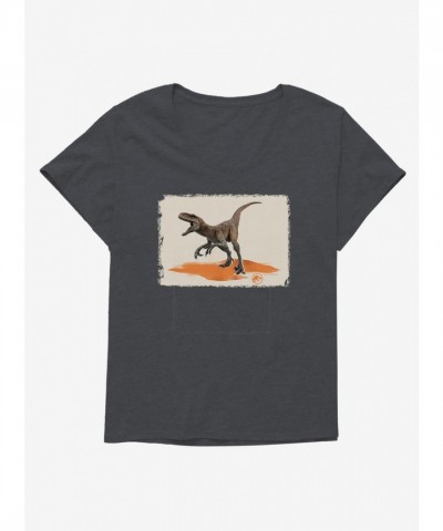 Jurassic World Raptor Attack Plus Size Scoop Neck Tee for Girls