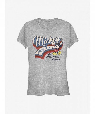 Disney Grey Girls T-Shirt Featuring Mickey Mouse 1928 - Junior Size