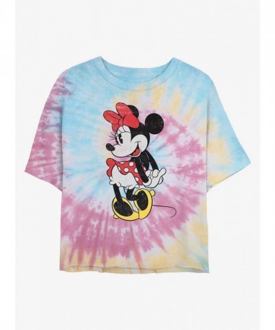 Disney Classic Minnie Mouse Crop T-Shirt for Girls - Tie Dye Multi