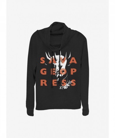 Star Wars Clone Wars Cowlneck Long Sleeve Top for Girls - Black