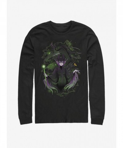 Disney Maleficent Manga Long Sleeve T-Shirt for Men - Black