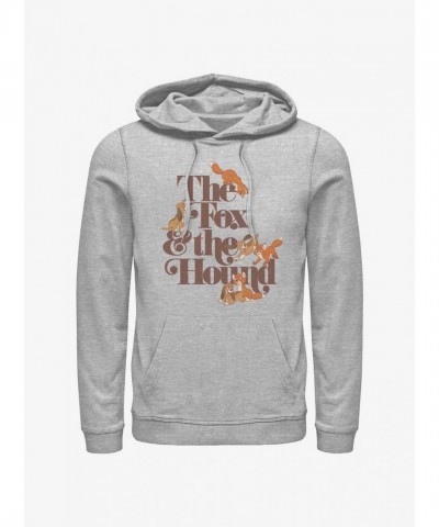 Disney Fox and the Hound Grey Playful Logo Men's Hoodie