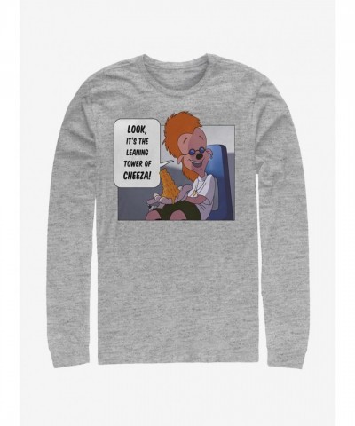 Goofy Movie Tower Of Cheeza Men's Grey Long Sleeve T-Shirt