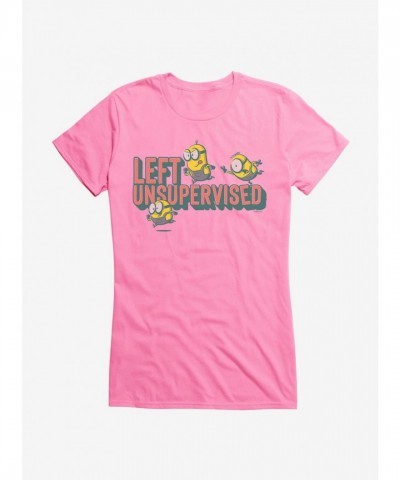 Minions Bob Unsupervised Pink T-Shirt for Girls