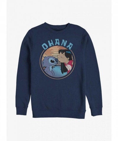 Disney Lilo & Stitch Blue Crew Sweatshirt for Men