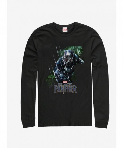 Marvel Green Panther Long-Sleeve T-Shirt for Men - Bold Black Design