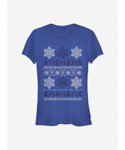 Star Wars Empire Holiday Tee for Girls - Lightweight Blue