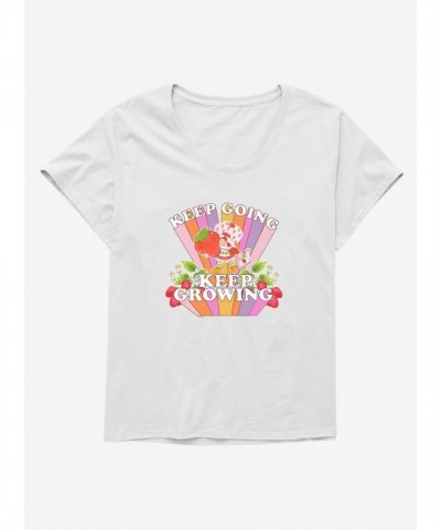 Strawberry Shortcake Motivational Plus Size T-Shirt for Girls - White
