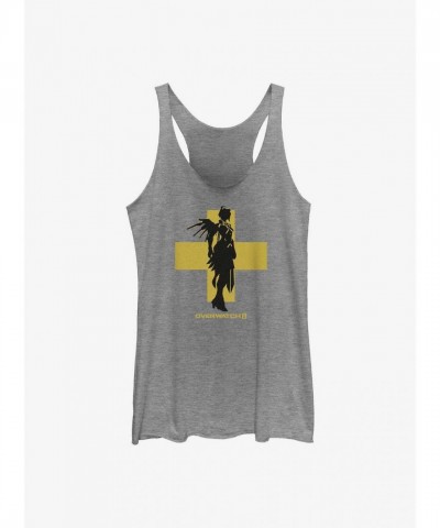 Overwatch 2 Mercy Silhouette Girls Tank Top - Grey