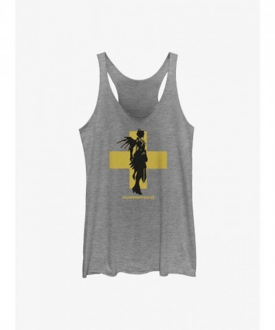 Overwatch 2 Mercy Silhouette Girls Tank Top - Grey