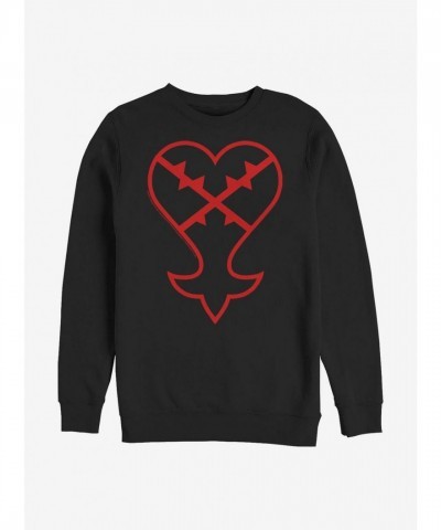 Disney Kingdom Hearts Heartless Symbol Unisex Crewneck Sweatshirt - Black
