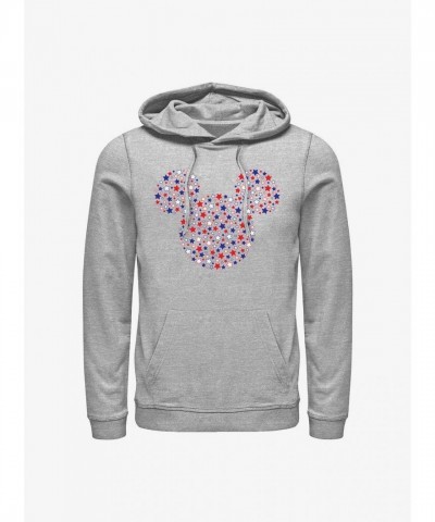 Disney Grey Stars and Ears Mickey Mouse Hoodie for Men