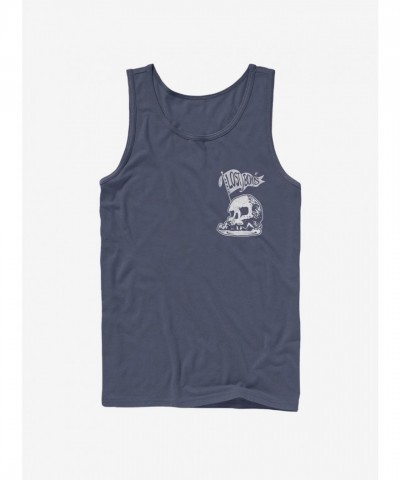 Disney Peter Pan Skull Rocket Flag Tank Top - Men's Blue Cotton