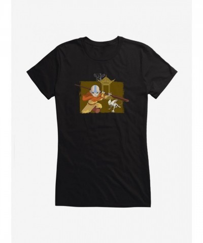 Avatar Aang And Momo Graphic Tee for Girls