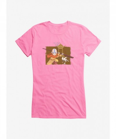 Avatar Aang And Momo Graphic Tee for Girls