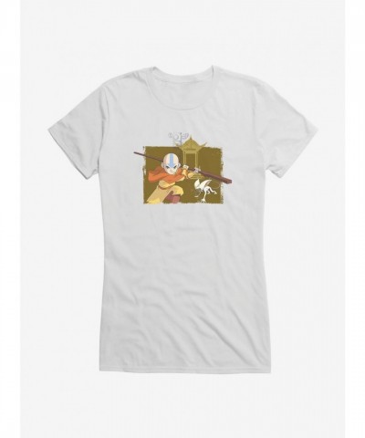 Avatar Aang And Momo Graphic Tee for Girls