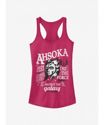 Star Wars Ahsoka Girls Cotton Tank Top - Purple