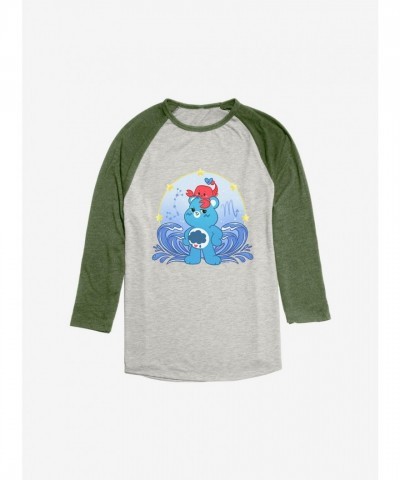 Care Bears Scorpio Bear Green Raglan Tee for Men