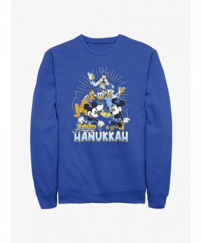 Disney Happy Hanukkah Mickey Mouse Friends Unisex Sweatshirt - Blue