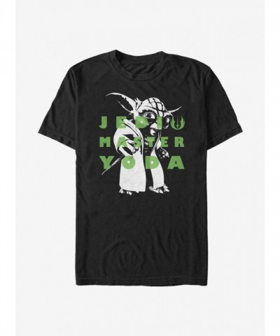 Yoda Clone Wars Text Tee - Men's Black