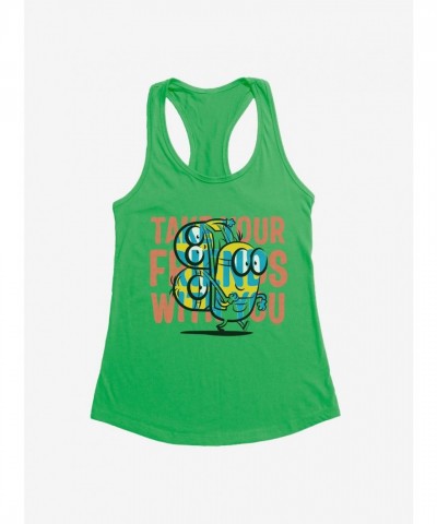 Minions Friends Graphic Tank Top for Girls - Green