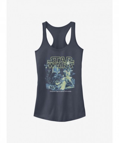 Neon Pop Star Wars Tank Top for Girls - Junior Sizes in Blue
