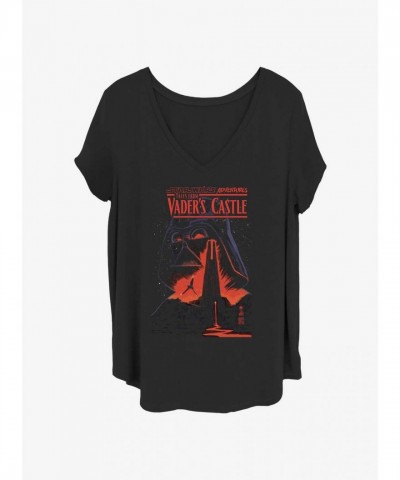 Star Wars Lava Castle T-Shirt for Girls - Plus Size Black