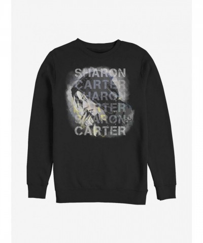 Marvel Falcon Winter Soldier Carter Crew Sweatshirt - Men's Black