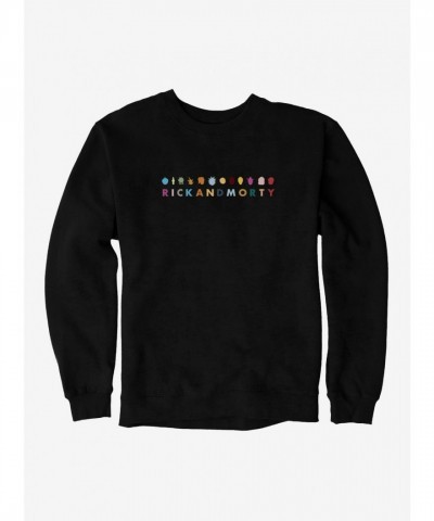 Rick And Morty Character Icons Men's Heavyweight Fleece Sweatshirt