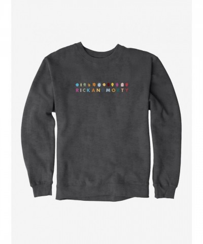 Rick And Morty Character Icons Men's Heavyweight Fleece Sweatshirt