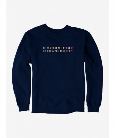 Rick And Morty Character Icons Men's Heavyweight Fleece Sweatshirt