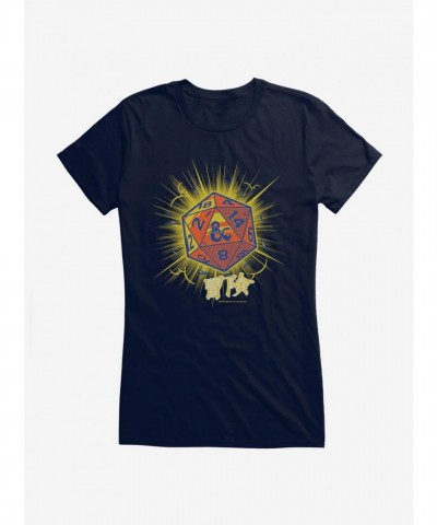 D20 Dice with Asian Characters T-Shirt for Girls