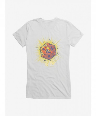 D20 Dice with Asian Characters T-Shirt for Girls