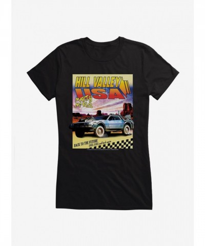 Back To The Future Hill Valley USA Lightweight Cotton Girls T-Shirt